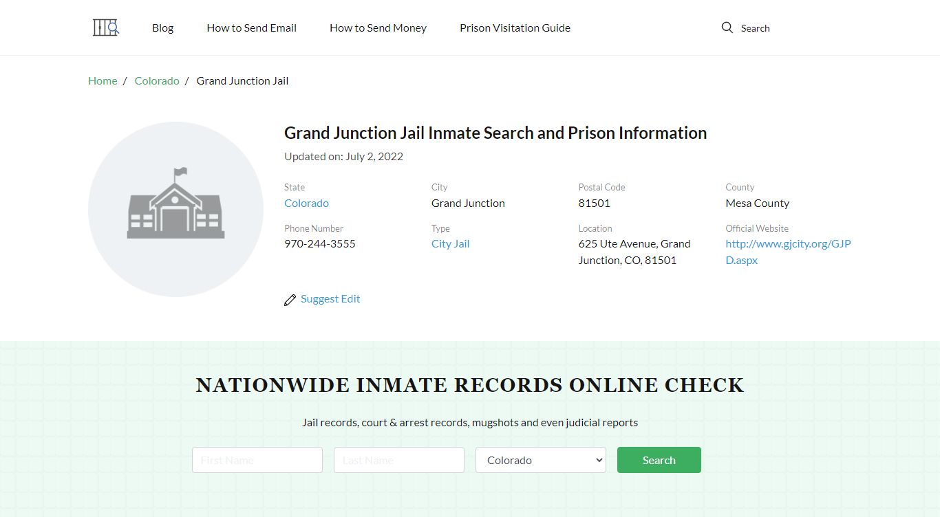 Grand Junction Jail Inmate Search, Visitation, Phone no ...